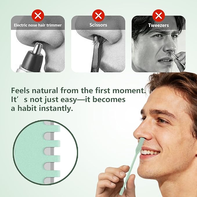 6PCS Nose Hair Cutter, 2-in-1 Nose Hair Trimmer,Portable 360° Rotating Manual Nose Hair Trimmer for Men and Women