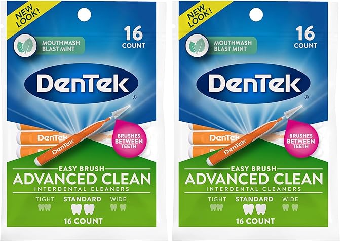 DenTek Easy Brush Interdental Cleaners, Mint, 16 Count (Pack of 2)