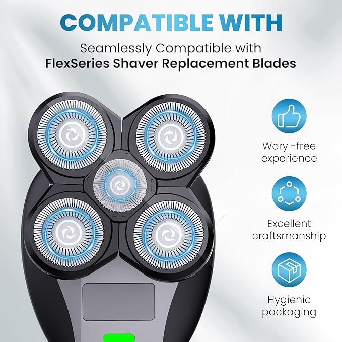 2 Pack Shaver Replacement Blades Compatible with Freebird Head Shaver,Head and Face Electric Razor Shaver Head Head Shaver Replacement Heads for Men (2)