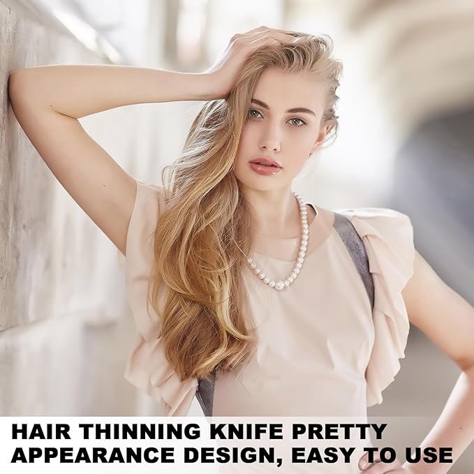 Stainless Steel Hair Thinning Styling Razors for Cutting Hair Professional Texturizing Cutting Razor Styling Texturizing Cuttings Razor Tool for Men Women Salon Home Use with 10 Pcs Blades