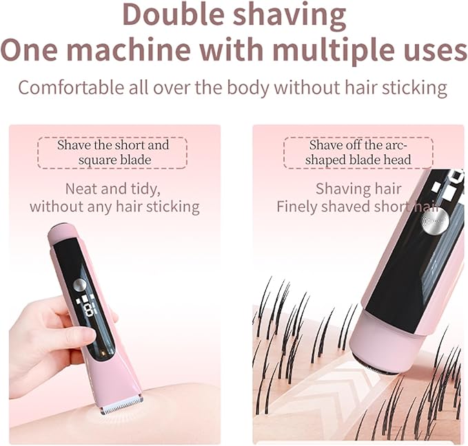 Bikini Shaver,2025 New Dual Head Shaver Women, 2 in 1 Wet & Dry Waterproof Electric Bikini Trimmer for Women,New Purple