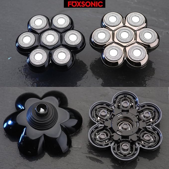 Universal Magnetic 7 Blades Head Shaver Replacement Blades Compatible with Wyklaus SHPAVVER Head Shaver and Other Brands Head Shaver (CX7 BLACK)
