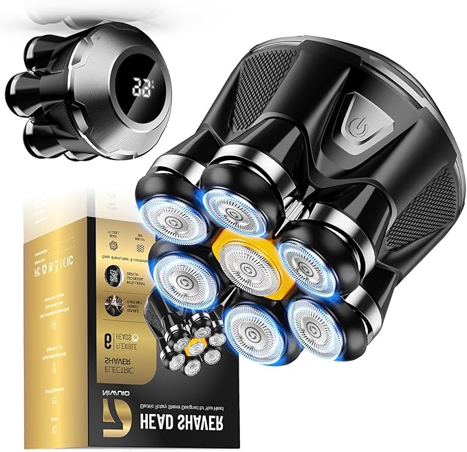 Rechargeable Head Shaver for Bald Men: Wet & Dry Shaver for Head and Face- Waterproof Electric Razor with Type-C Charging