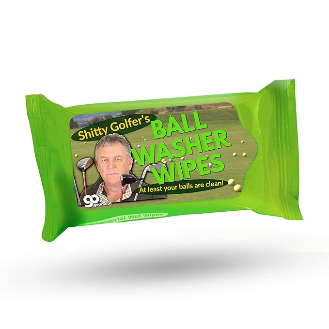 Sh*tty Golfer’s Ball Washer Wipes - Funny Golf Gag Idea Novelty Moist Wipes for Men Women Disposable Pocket Accessories Travel Size