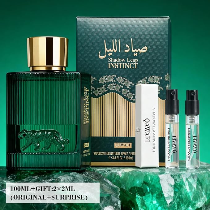 Shadow Leap - Instinct Eau De Parfum, Long-Lasting Spicy Woody Vanilla Perfumes for Men or Women, Vegan, Paraben-Free, Unisex - 100ml | 3.4 fl. oz + 2ml Samples