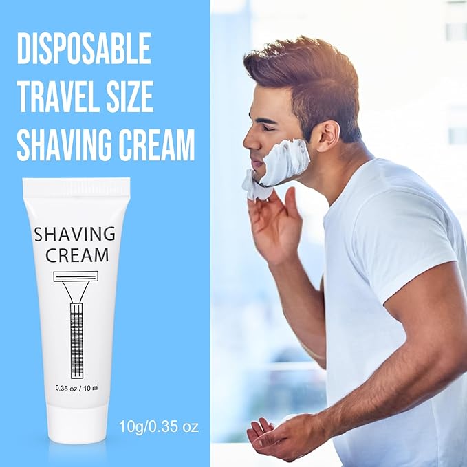 Pack of 200 Disposable Shaving Cream Bulk, Individually Wrapped, 10g/0.35 oz, Travel Size Hotel Toiletries Amenities