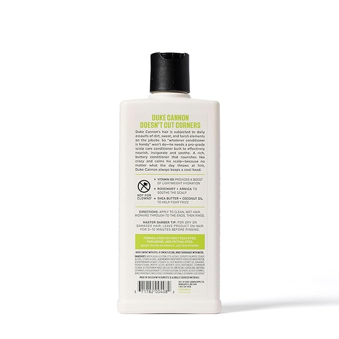 Duke Cannon Superior Grade Scalp Care Conditioner for Men, 14 oz – Vitamin B5 for Hydration, Rosemary & Arnica for Scalp Soothing, Shea Butter & Coconut Oil for Moisture, Sulfate-Free