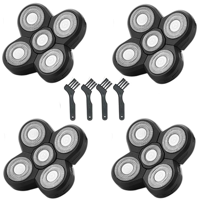 Shaver Replacement Blades Compatible with Shaver Head,5 Blades Shaver Replacement Heads Replacement Blades for Bald Men(4 pcs)