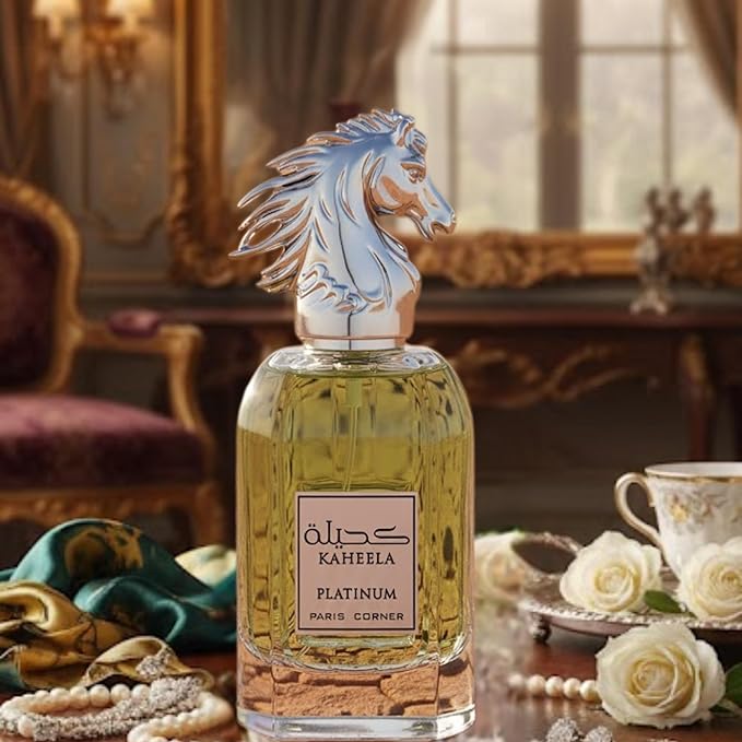 Paris Corner | Kaheela Platinum Eau De Parfum EDP 3.4 Fl Oz | Cologne for Men with Bergamot, Coconut & Tonka Bean | Sophisticated Flowery-Woodsy Scent | Elegant Gift for Him