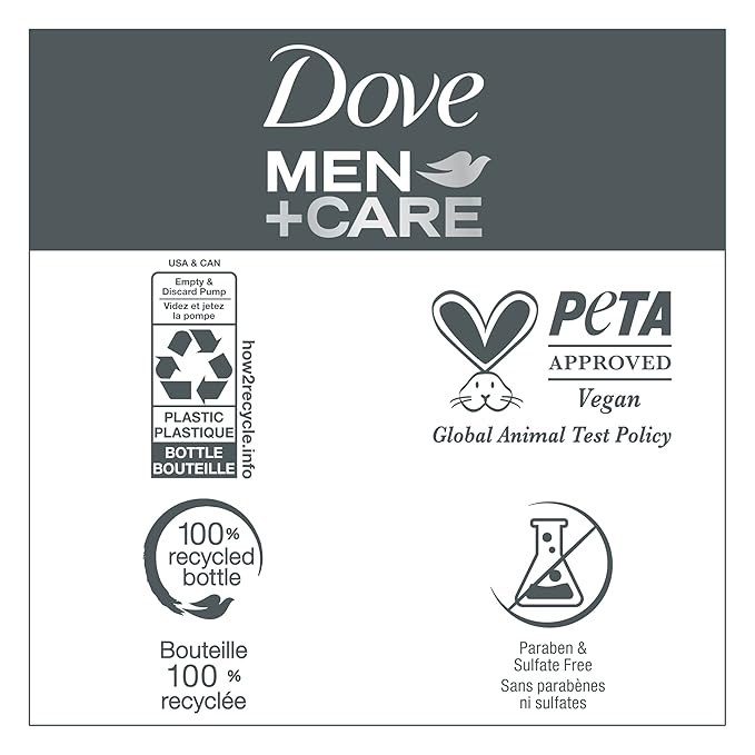 Dove Men+Care 2-in-1 Shampoo + Conditioner Avocado & Tea Tree Oil for Strengthening Hair, with Vitamin E & Mineral Complex, 17.5 oz