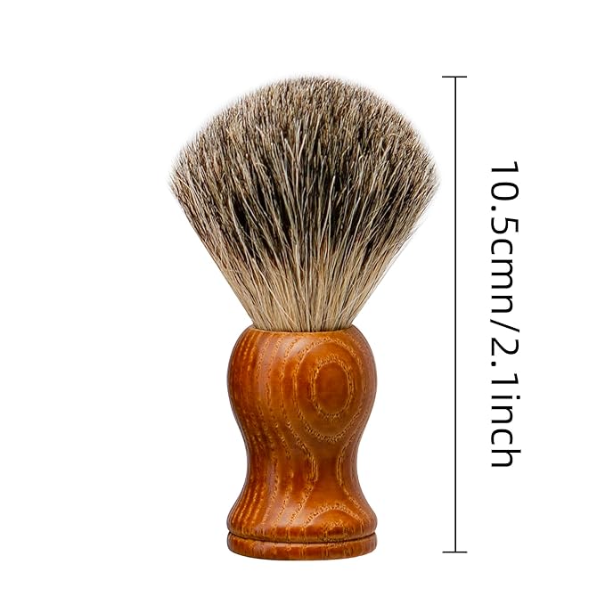 Grandslam Shaving Brush Set Pure Badger Hair Shaving Brush with Solid Wood Handle and Wooden Shaving Soap Bowl for Men Easy to Lather Fits Wet Shaving…
