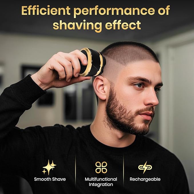 Ufree Head Shavers for Bald Men, Electric Shavers Razor, Rechargeable Bald Head Razor, Magnetic 6D Rotary Shaver, Waterproof Face Beard Trimmer Mens Grooming Kit, Gifts for Men