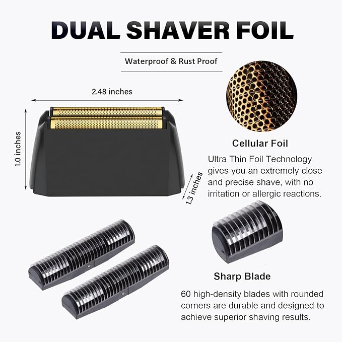 1 Pack Shaver Replacement foil Compatible with wahl 5 Star Series Vanish Shaver 8173-700,Vanish Replacement Foil & Cutter Bar Assembly for Super Close Shaving,Shaver Blade for Wet & Dry Shaving,Black