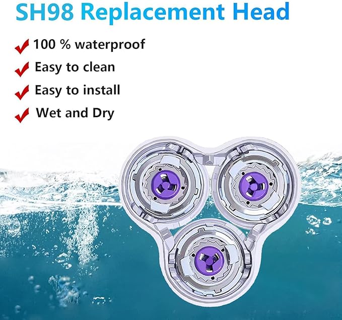 SH98/72 Replacement Shaver Heads Compatible With Philips Norelco S9000 Prestige Replacement Blades,Sh98 Heads for Philips Norelco Electric Razors S9000 Prestige (SP98xx) SP9800