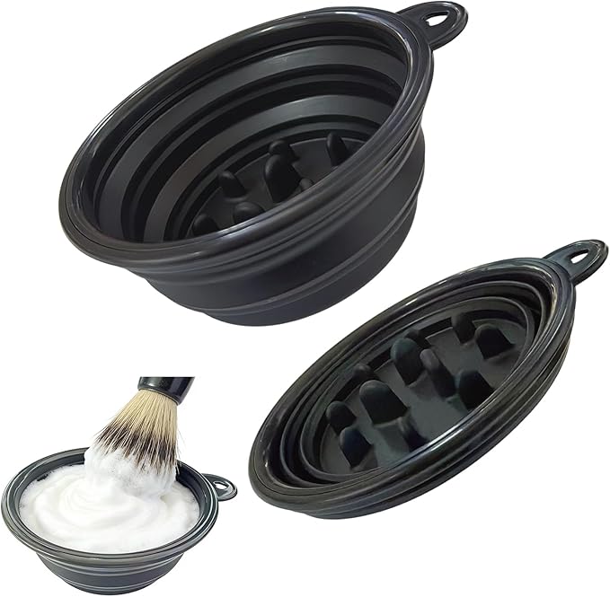 Shaving Bowl Foldable Shaving Soap Bowl for Shave Cream, Silicone Shaving Cup for Wet Shaving for Men Easy to Carry