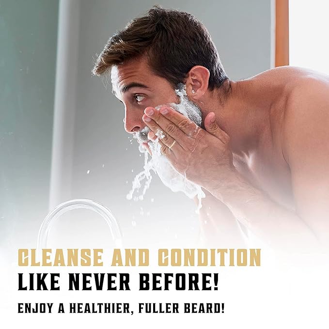 Viking Revolution Beard Wash and Beard Conditioner for Men with Argan Oil and Jojoba Oil - Beard Softener and Strengthener Beard Care Beard Shampoo and Conditioner with Beard Oil (17oz Spiced Vanilla)