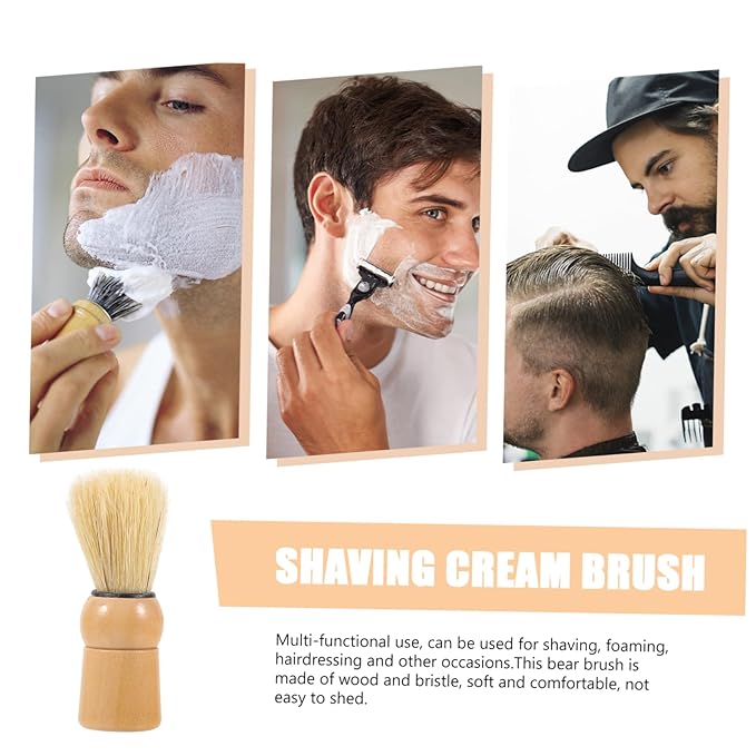 Portable Beard Brush for Men Natural Boar Bristle Grooming Tool for Beard and Mustache Care Multi-use Shaving Brush and Boyfriends