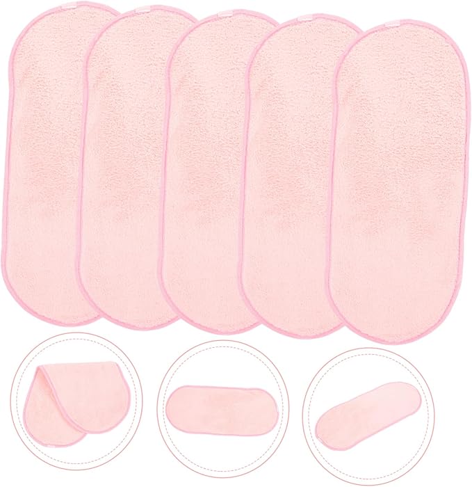 GALPADA 5pcs Portable Face Towels Coral Makeup Remover Cloths for Camping and Travel Soft and Facial Washing Towels for Comfortable Cleansing