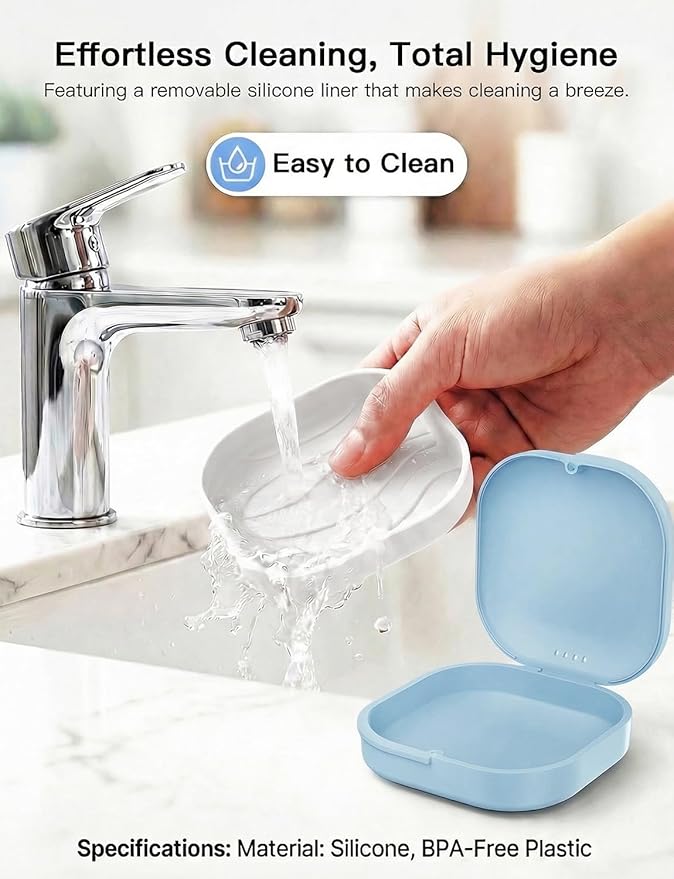 HEMILAB Slim Aligner Case with Vent Holes, Compatible with Invisalign, Cute Case with Removal Tool, Chewies and Brush, YellowWhite