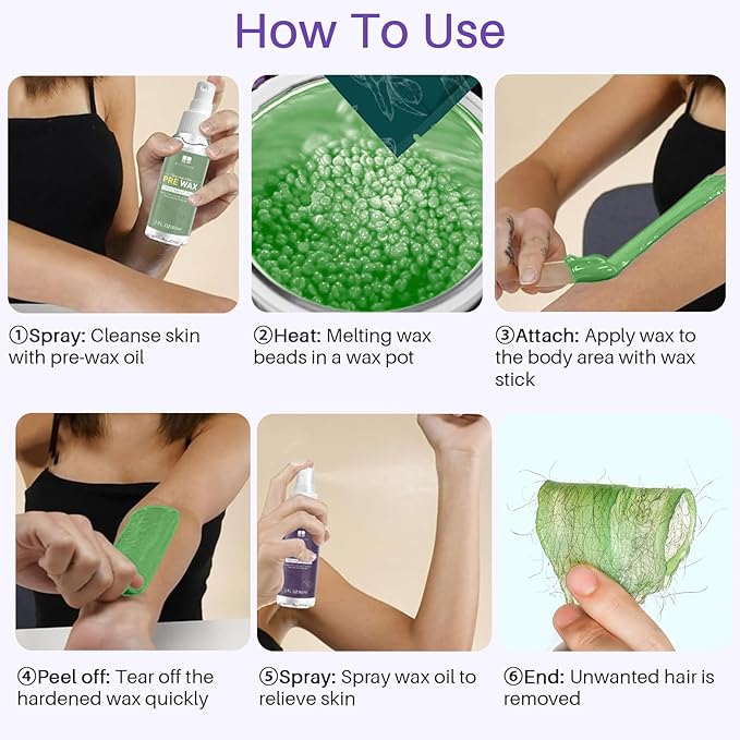 BLITZWAX Wax Beads 1.3lb for Hair Removal, Aloe Vera Hard Wax for Sensitive Skin, Stripless Waxing for Body, Bikini, Legs and Brazilian, Wax Refill with 10 Wooden Sticks for Home Use