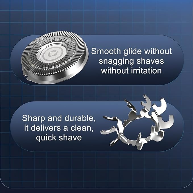 2Pack Fit for SHPAVVER Replacement Heads,7 Blade Floating Head Fit for Cyruzi Replacement Head,Compatible with SHPAVVER/Cyruzi Head Shavers for Bald Men,Magnetic IPX7 Waterproof Shaver Heads.