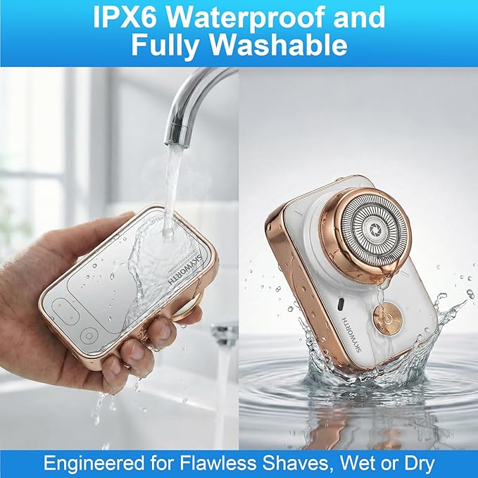 Electric Foil Shavers for Men, Electric Razor for Men Face, Cordless Ele-ctric Face Shaver with Big Mirror, Pocket Shaver USB Mini Shavers for M-en,Rechargeable USB-C,IPX7 Waterproof,Gifts-B