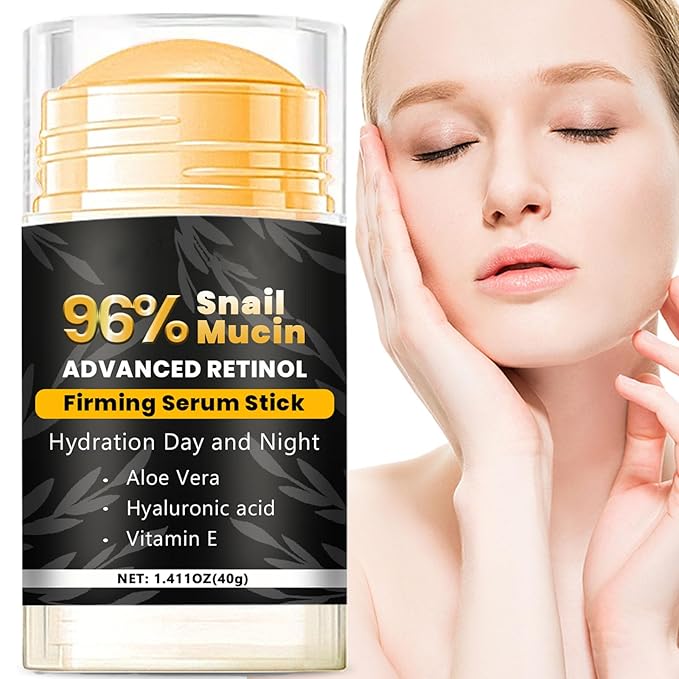 Hydrating Face Balm Stick with 96% Snail Mucin, Retinol and Aloe Vera Multi Balm Stick Moisturizer for Day & Night Hydrating Lifting & Firming Anti Aging for All Skin Types 1.41 Fl Oz