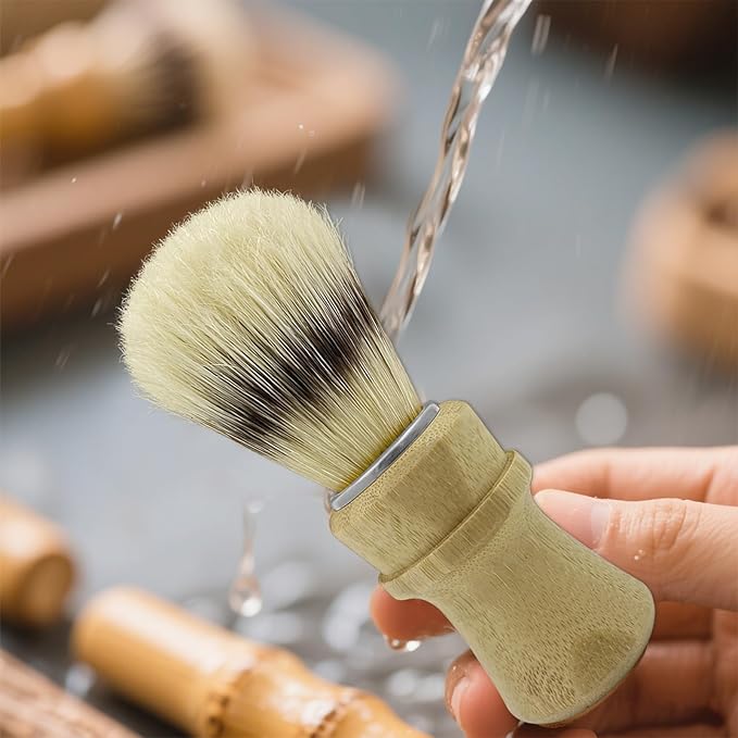 Hand Crafted Pure Boar Bristle Shaving Brush for Wet Shave, Comfortable Bamboo Handle, Shaving Brushes for Men,Soft Bristle, Best Gift for Bearded Man
