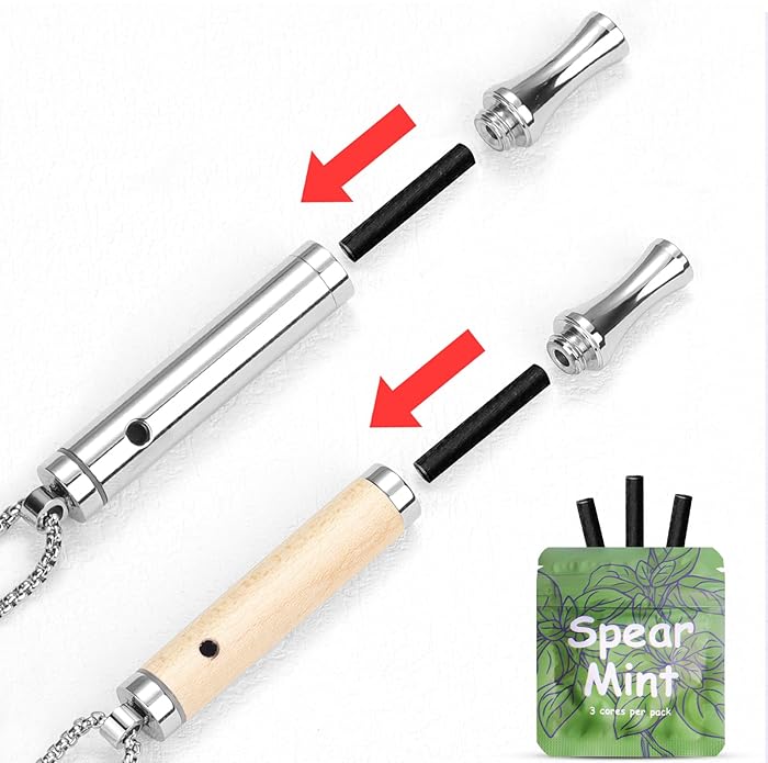 ASTOFLI Adult Quit Smoking Breathing Necklace: Adjustable Air Inhaler Stop Smoking Aids Fidget for Stress Anxiety Relief Smokless Inhaler - Air Outlet Breathing Necklace to Quit Smoking and Vape