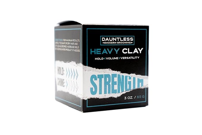 Dauntless Heavy Clay – Ultra Strong Hold Matte Finish Hair Clay for Men & Women – Thick Styling with Cologne Scent – Vegan, Cruelty-Free, Ethically Sourced - 3oz