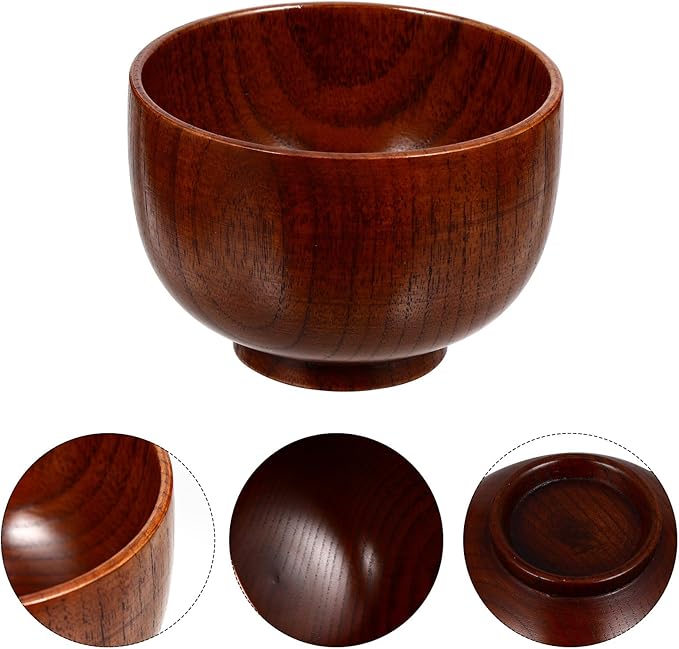 Wooden Shaving Soap Bowl for Men Shaving Mug Container with Lid Natural Wood Shave Soap Cup and Cream Lathering in Bathroom