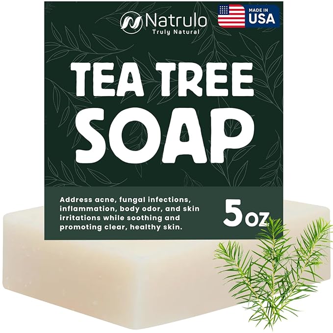 Tea Tree Soap – Natural Defense Tea Tree Oil Wash Bar for Face & Body – Remedy Soap Fights Acne, Skin Irritation, and Prevents Breakouts – Deeply Cleansing, Hydrating Cleanser for Calm, Fresh Skin