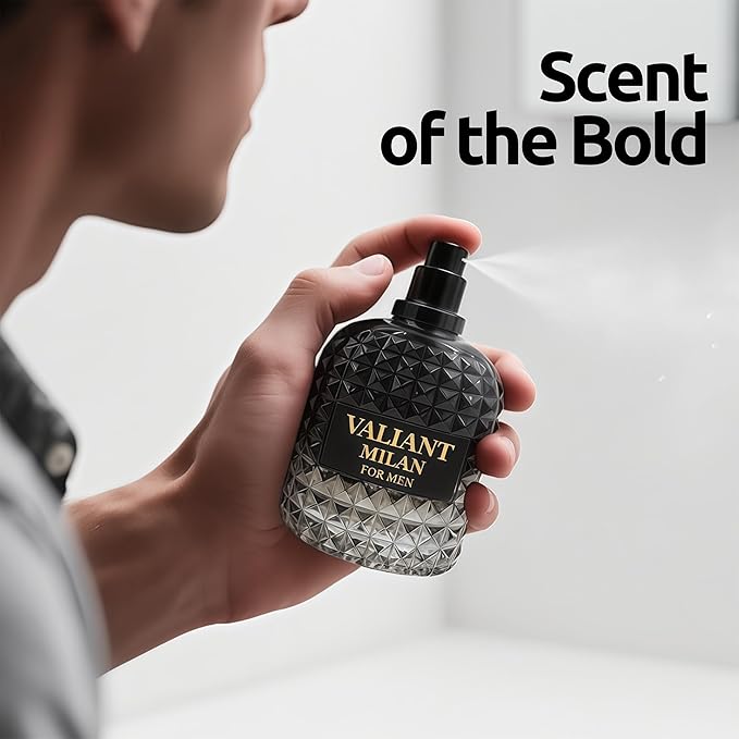 Valiant Milan Men's Cologne–Bold & Sophisticated Scent Perfume for Men With Citrus,Spice,And Woody Notes 3.4 Fl Oz Fragrance For All Occasions