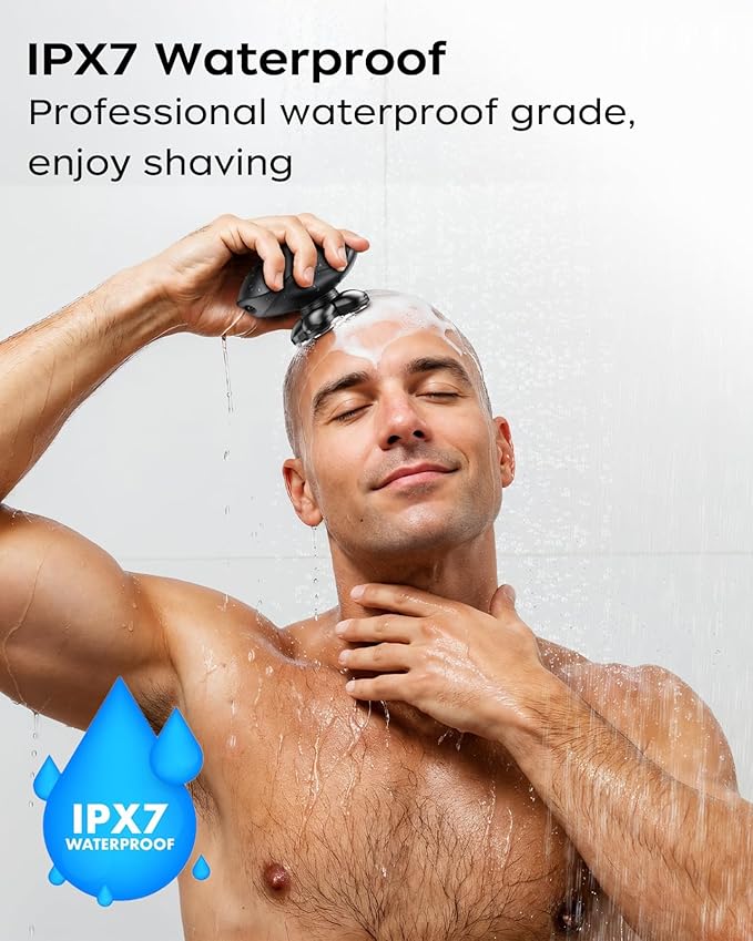 Head Shavers for Bald Men, 5 in 1 Electric Razor IPX7 Waterproof for Bald Men, 5D Rotary Shaver