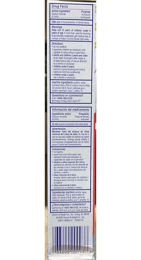 Aim Cavity Protection Anticavity Fluoride Toothpaste, Ultra Mint Gel, 6 Ounce - Pack of 6