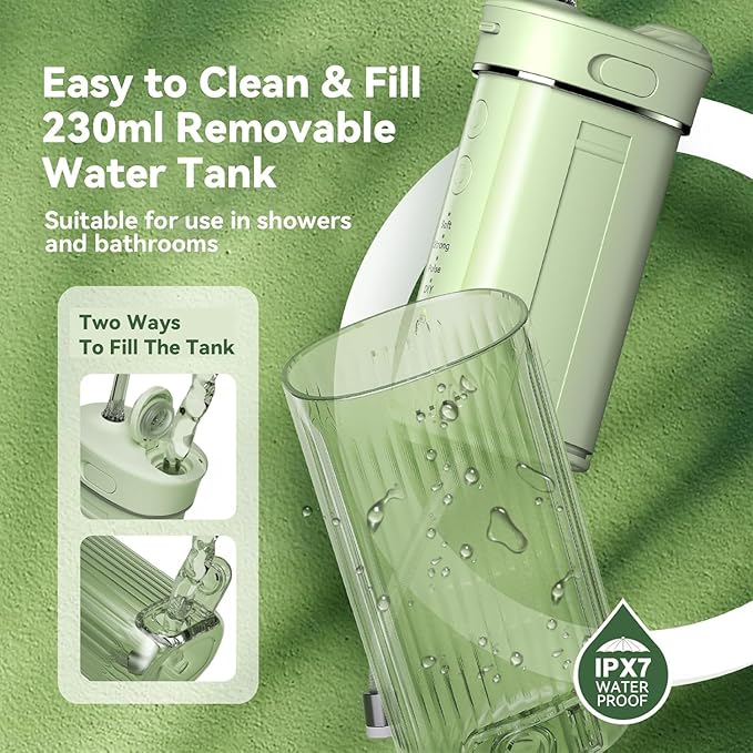 Portable Mini Water Dental Flosser for Teeth Cleaning Pick,Travel Oral Irrigator with Telescopic Water Tank,4 Modes and Waterproof Design-Perfect for Braces,Bridges,Home&Travel Dental Care