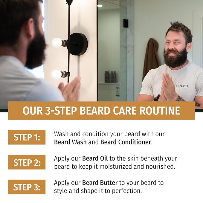 Live Bearded Beard Wash, 8 fl oz - Water-Based Face Cleanser with All-Natural Ingredients for a Gentle, Deep Clean - Made in the USA | Executive Scent - Cedar, Vanilla