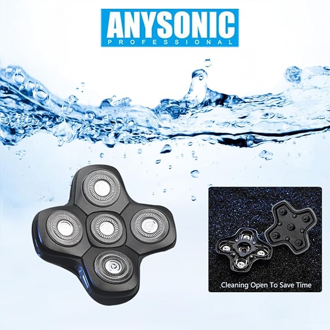 Universal Magnetic 5 Blades for Freebird, Head Shaver Replacement Heads for Universal Replacement Heads