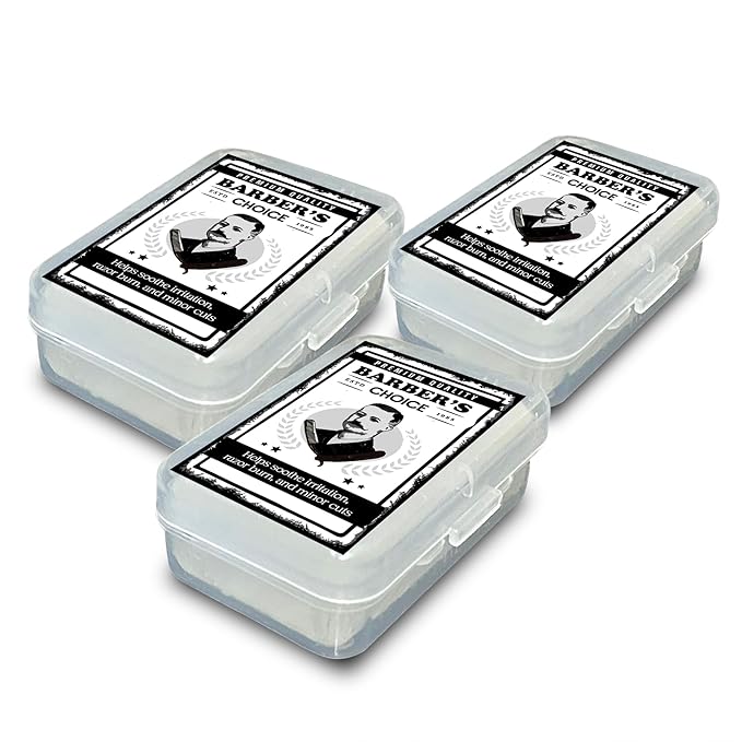 Barber’s Choice Alum Block – Premium Natural Potassium Alum for Razor Burn Relief & Post-Shave Care | Pack of 3