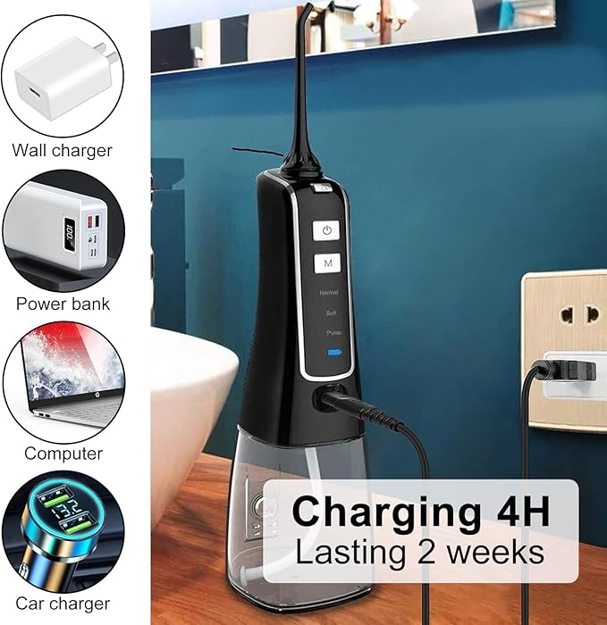 USB Charging Cable for Nicwell, Fairywill, Aquasonic, MOSPRO, Nicefeel, Zerhunt, Oralfree, Waterfloss, Tovendor, Hangsun, Initio, McNaval , Cremax and USB Charging Cord Replacement Parts ( Black)…