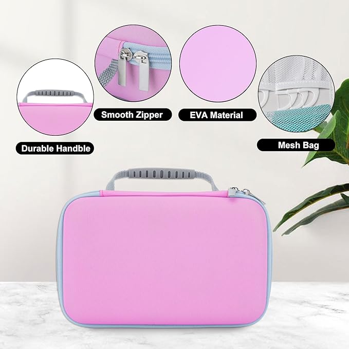 SMYV Water Flosser Travel Case, Portable Dental Oral Irrigator Travel Organizer, Hard Eva Storage Bag for Flosser, Electric Toothbrush, Toothpaset and Irrigator Accessories (Case Only) - Pink