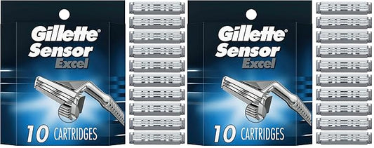 Gillette Sensor Excel Men's Razor Blade Refills, 10 Count (Pack of 2)