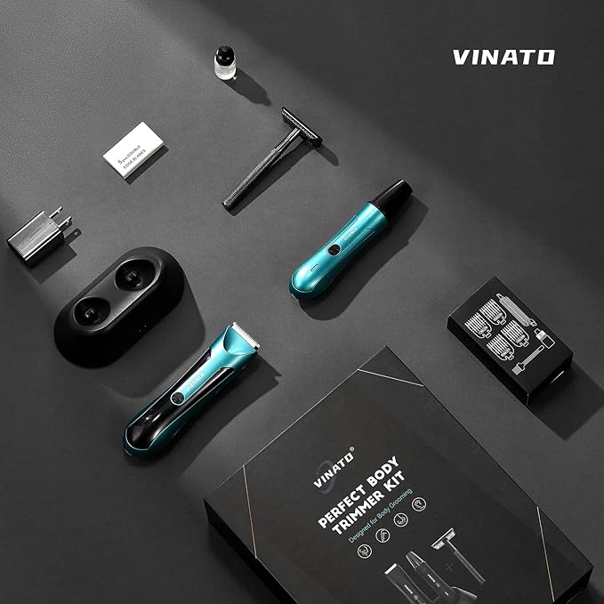 VINATO Electric Trimmer Set - All-in-one Mens Grooming Kit, Body & Beard Razor, Nose Trimmer