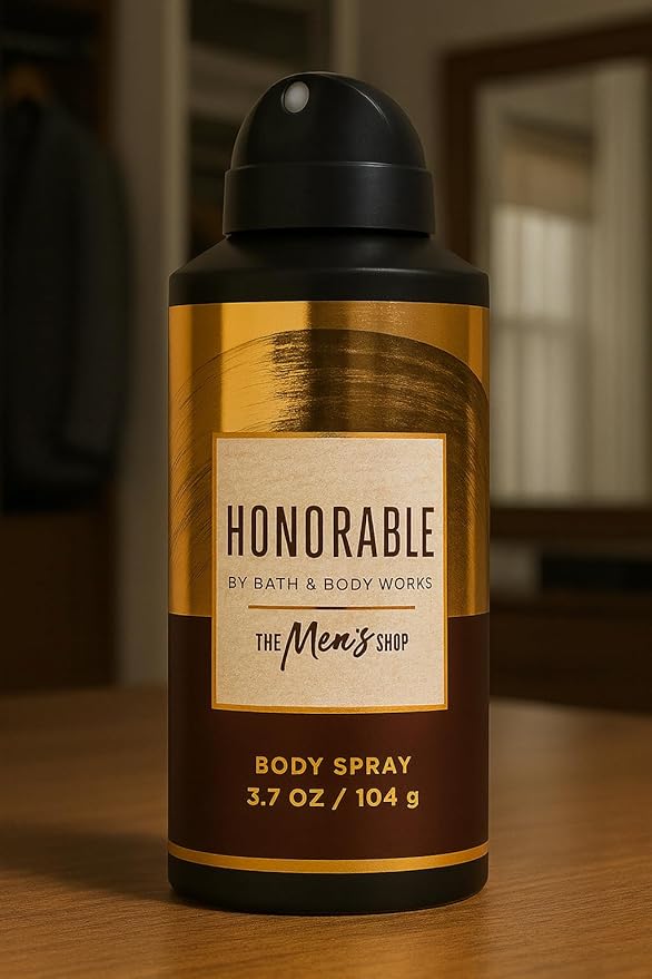 Bath & Body Works Honorable Body Spray 3.7 fl oz – Leather, Crisp Pear & Warm Patchouli – All‑Over Men's Fragrance Mist