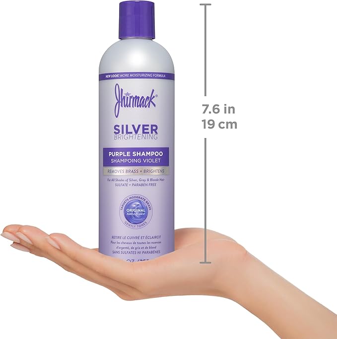 Jhirmack Silver Brightening Purple Shampoo and Conditioner Set for all types of silver, grey, and blonde hair