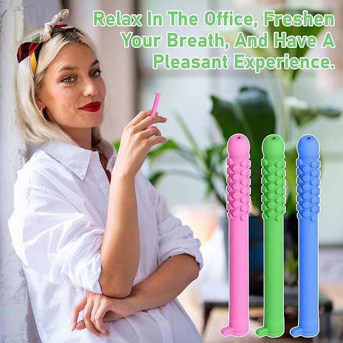 Chewable Breather Quit Smoking,Essential Oil Chewable Breath Sticks-Fruity Craving Relief,Fresh Breath, Mental Focus,Can Taken Anywhere(3 PCS)