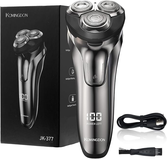 Electric Razor for Men with Pop-Up Trimmer, Rechargeable Cordless Electric Shaver, IPX6 Waterproof Wet Dry, USB-C Fast Charging