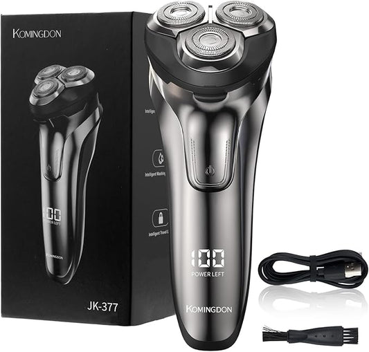 Electric Razor for Men with Pop-Up Trimmer, Rechargeable Cordless Electric Shaver, IPX6 Waterproof Wet Dry, USB-C Fast Charging