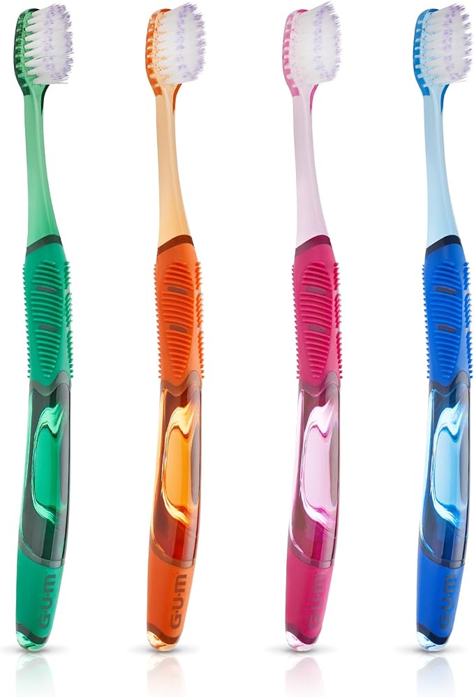 GUM Technique Deep Clean Toothbrush - Compact Soft - Soft Toothbrushes for Adults with Sensitive Gums - Extra Fine Bristles, 1ct (12pk)