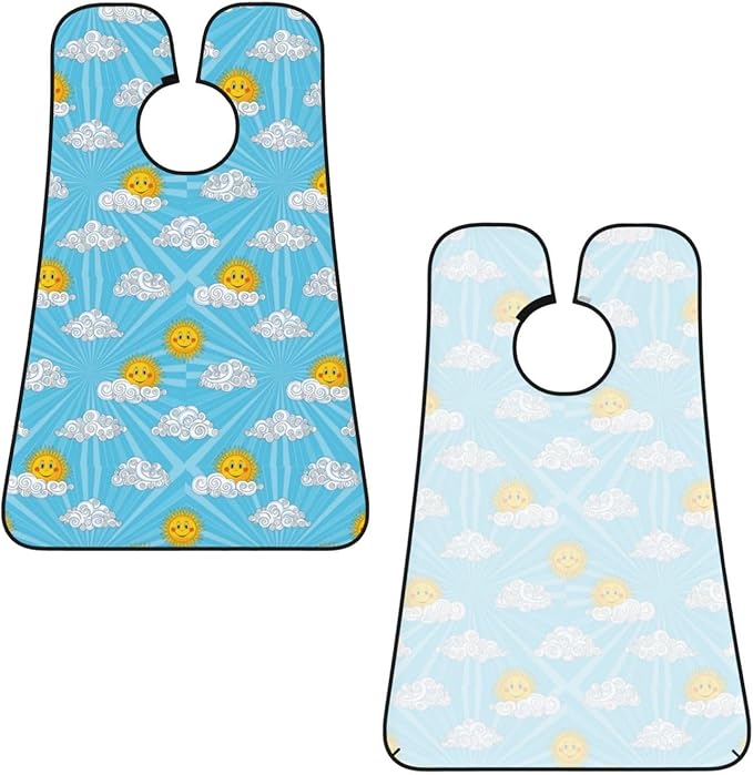 Adjustable Non-Stick Beard Apron, Hair Catcher Cape for Shaving Grooming, Waterproof with Suction Cups Men, Hippie Boho Style Sun Art Shave Bib